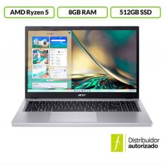 ACER - Portátil Acer Aspire 3 | AMD Ryzen 5 | 8GB de RAM | 512GB SSD de Almacenamiento | Windows 11 | Pantalla 15.6 pulgadas | A315-24P-R893 | Computador portátil