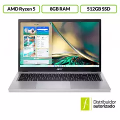 Portátil Acer Aspire 3 | AMD Ryzen 5 | 8GB de RAM | 512GB SSD de Almacenamiento | Windows 11 | Pantalla 15.6 pulgadas | A315-24P-R893 | Computador portátil