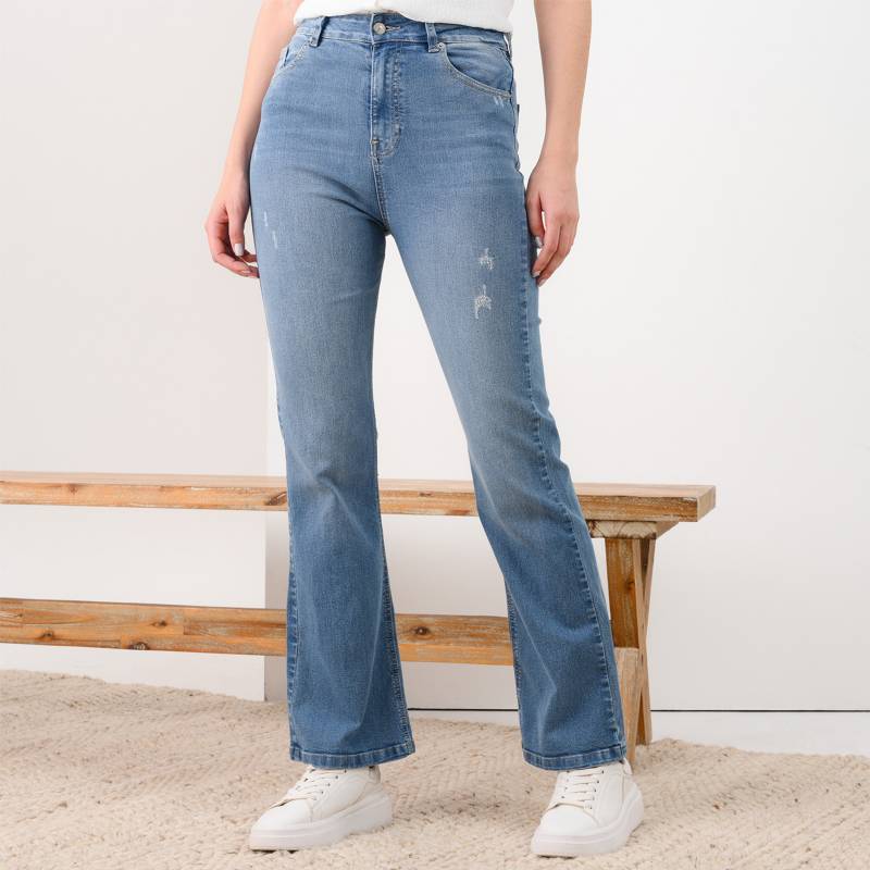 UNIVERSITY CLUB Jeans Denim Wide Leg Tiro Alto Mujer, falabella.com