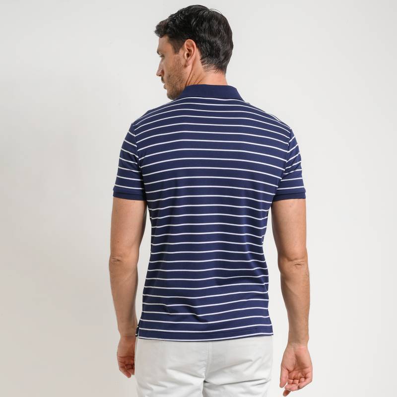 Polos para Hombre Verano para Hombre Contrato De Colores Camisa Polo A  Rayas Moda Masculina Polo De Algodón A Rayas Manga Corta Transpirable  Casual Stripe Blue M : : Moda