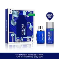BENETTON - Estuche Perfume Benetton Hombre Colors Blue 100ml EDT + Desodorante 150ml