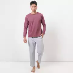 BENETTON - Conjunto de pijama con pantalón para Hombre Larga Manga larga de Algodón Benetton