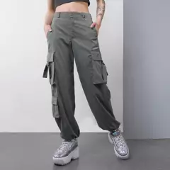 DENIMLAB - Pantalón Cargo para Mujer Tiro alto lab