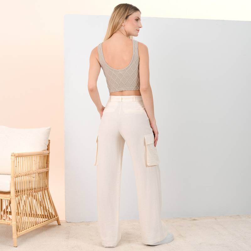 Pantalón Cargo Tiro alto para Mujer BASEMENT