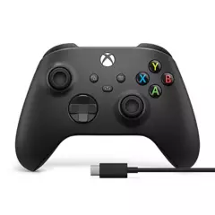 XBOX - Control Inalámbrico Xbox Negro + Cable USB-C