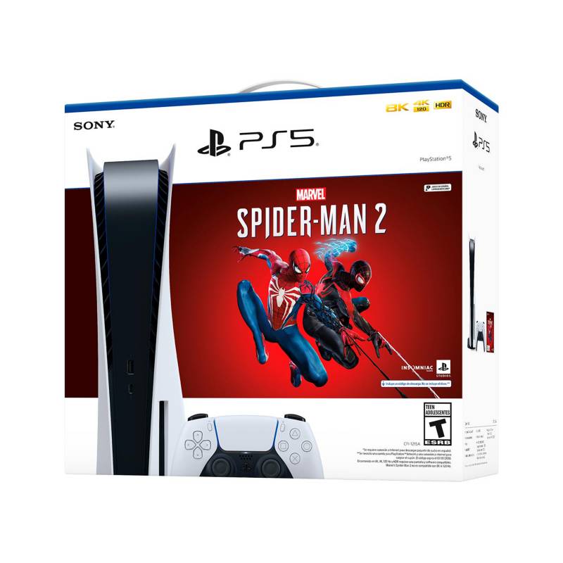 Consola PS5 Edición Spider Man 2, 825 GB de almacenamiento, Play Station 5  SONY