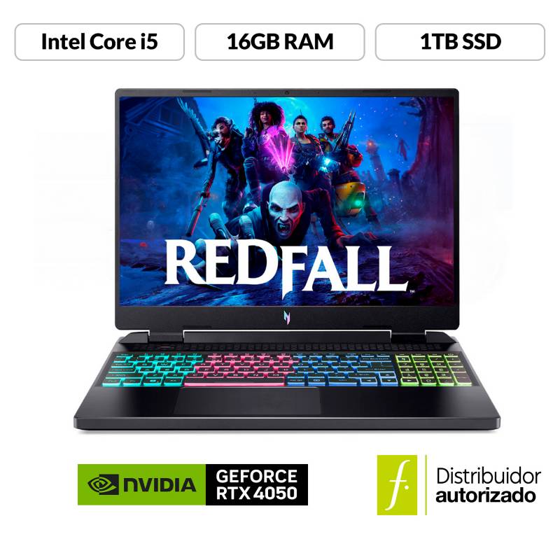 Portátil Gamer Acer Nitro | Geforce RTX 4050 | Intel Core i5 | 16GB de RAM  | 1TB SSD de Almacenamiento | Windows 11 | Pantalla 16 pulgadas 