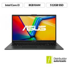 ASUS - Portátil ASUS Vivobook Go 15 | Intel Core i3 | 8GB de RAM | 512GB SSD de almacenamiento | Windows 11 | 15.6 Pulgadas | E1504GA-NJ092W | Computador portátil