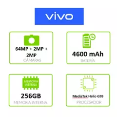 VIVO - Celular Vivo V25e 256GB | 8GB RAM | cámara posterior 64MP|cámara frontal 32MP| pantalla 6,62 pulgadas + MediaTek Helio G99+ Kit Parlante