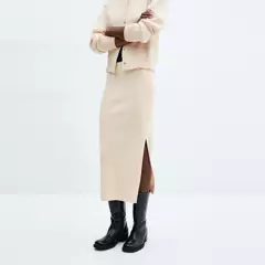 MANGO - Falda Mini para Mujer Tejido MANGO