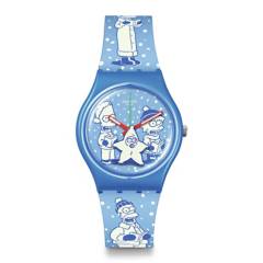 SWATCH - Reloj Swatch Unisex TIDINGS OF JOY. Reloj análogos Silicona Azul