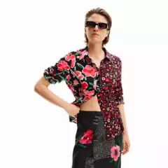 DESIGUAL - Camisa para Mujer con Flores Manga larga Desigual