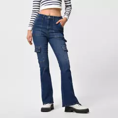 SYBILLA - Jeans Cargo Mujer Tiro medio de Algodón Sybilla