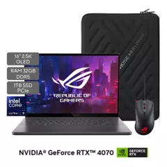 ASUS - Portátil Gamer ROG Zephyrus G16 | GeForce RTX 4070 | Intel Core Ulta 9 | 32GB de RAM | 1TB SSD de almacenamiento Windows 11 | 16 pulgadas | GU605MI-QR049W | Computador portátil Gamer
