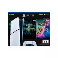 SONY - Consola PS5 Slim Digital + 2 Videojuegos | 1TB de Almacenamiento | Edición Digital | Play Station 5 | Videojuegos Incluidos Returnal y Ratchet and Clanck