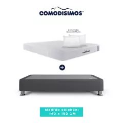 COMODISIMOS - Colchón con Base Cama Doble Firme Ortopédico Resortado Línea Access 140 x 190 cm + 2 Almohadas Comodísimos