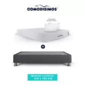 COMODISIMOS - Colchón con Base Cama Semidoble Firmeza Media Ortopédico Resortado con Pillow Línea Access 120 x 190 cm + 2 Almohadas Comodísimos