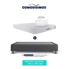 COMODISIMOS - Colchón con Base Cama Doble Firme Ortopédico Resortado Línea Access 140 x 190 cm + 2 Almohadas Comodísimos