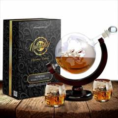 Nutrichef - Decantador de whisky de cristal con vasos