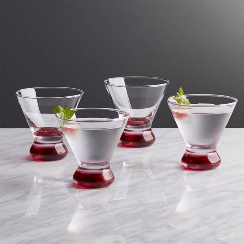 Crate & Barrel - DIZZY RED COCKTAIL GLASS 8 OZ S4