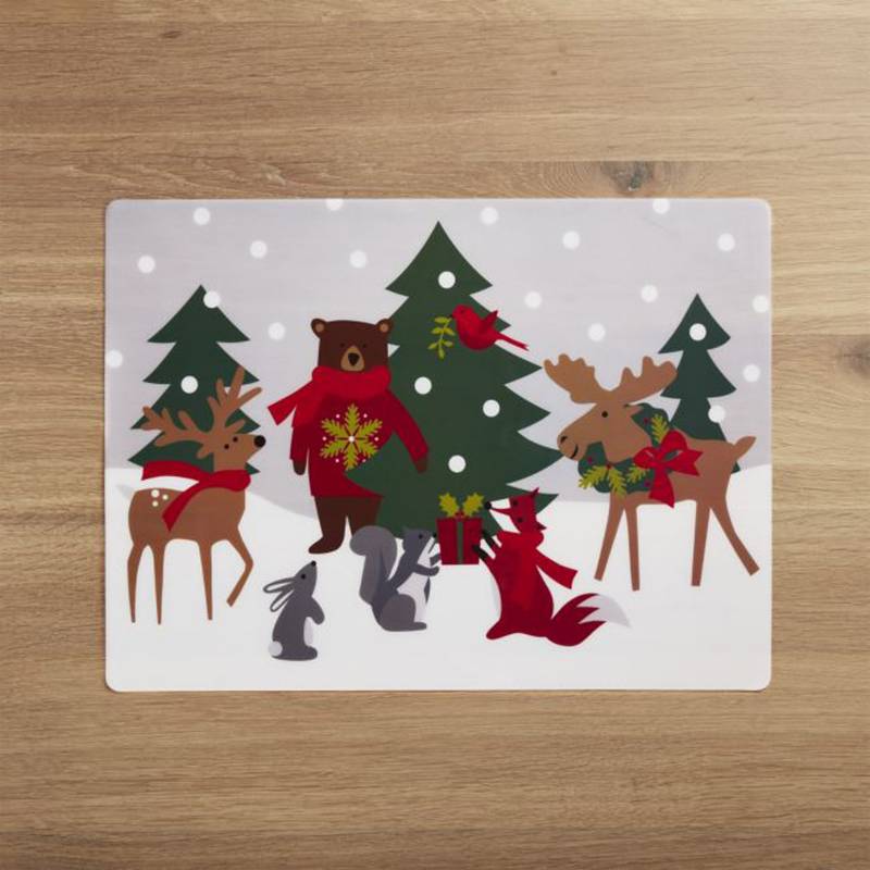 Crate & Barrel - Holiday Critters Easy Care Placemat
