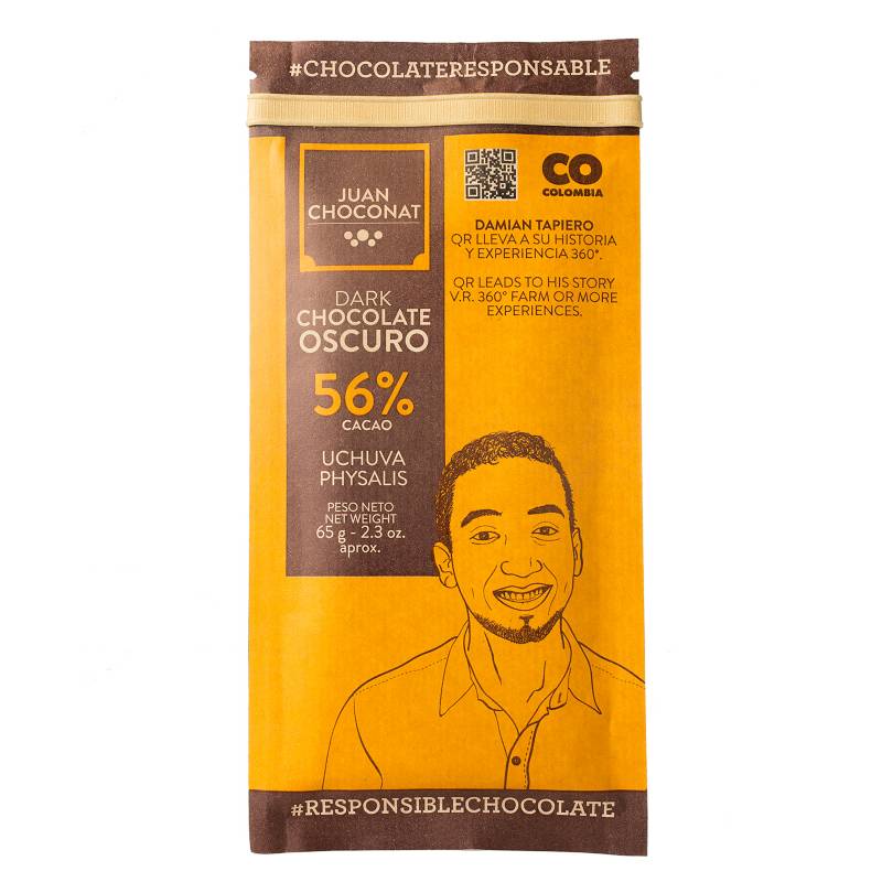 JUANCHOCONAT - Barra 56% Cacao con Uchuva