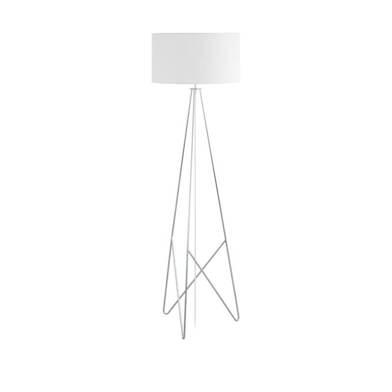 EGLO - Lámpara de Piso Camporale Acero Blanco 154 cm