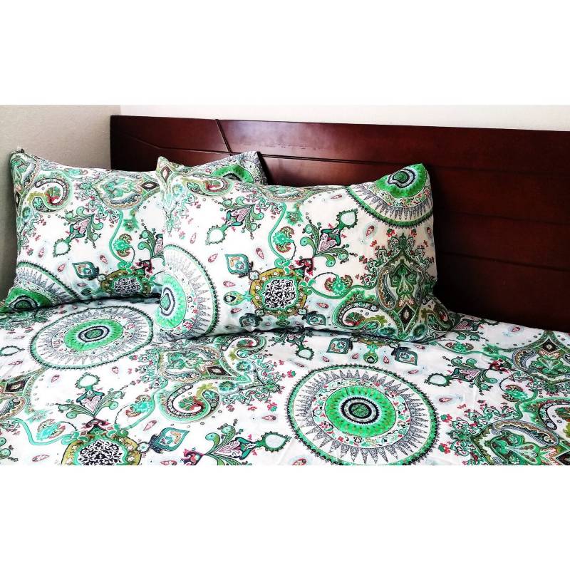 Juego sábanas cama doble poliéster diseño | falabella.com