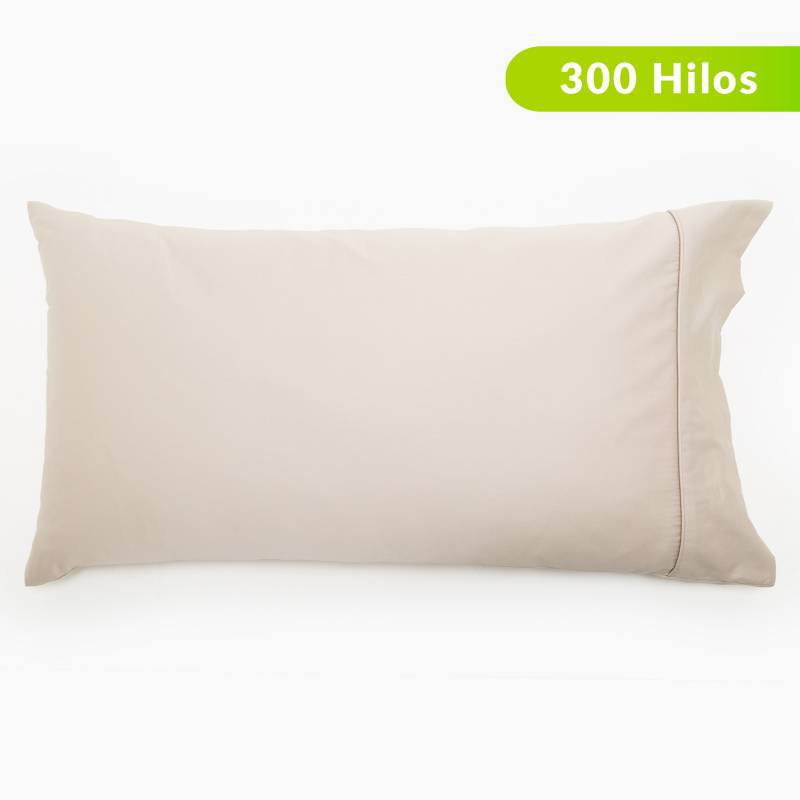 Funda de almohada extra grande extra ancha, 100% algodón de 300 hilos  (paquete de 2 unidades, tamaño Queen, 23 pulgadas de ancho x 34 pulgadas de