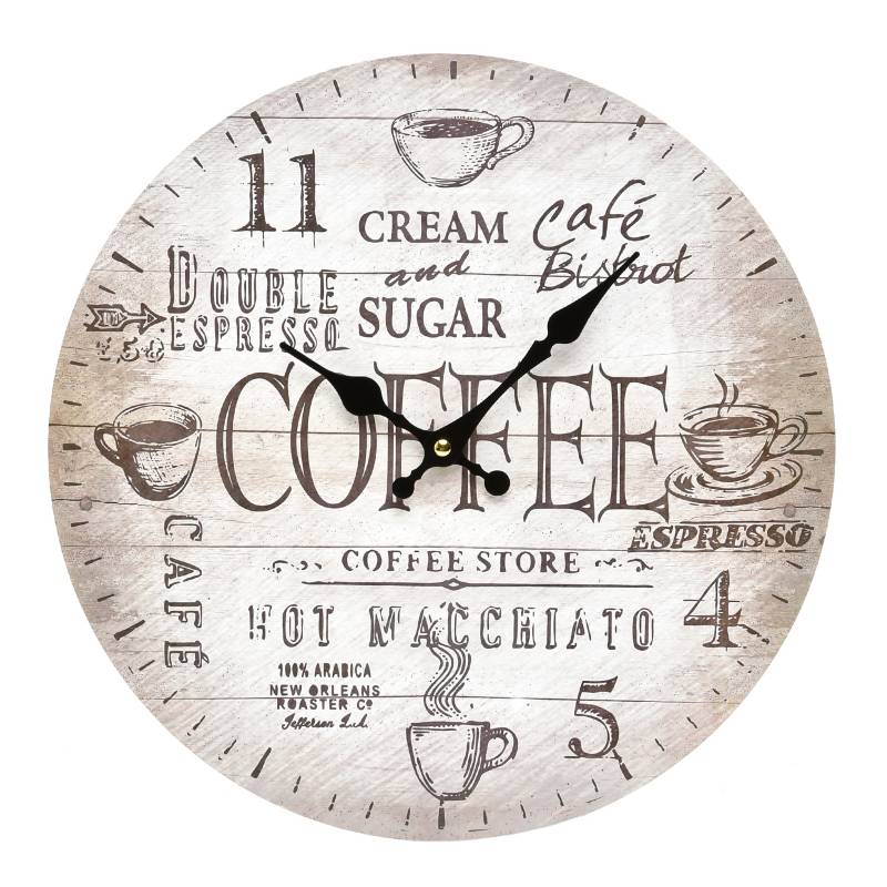 MICA - Reloj Coffe Blanco 33 cm