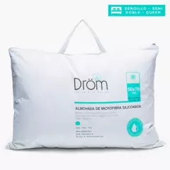 DROM - Almohada de Microfibra Hipoalegénico, Firmeza Suave 50 X 70 cm Drom