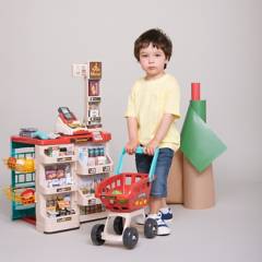 undefined - Supermercado de Juguete, incluye (caja registradora de juguete, carrito de mercado de juguete, estanterías con mercado de juguete), a partir de 3 años
