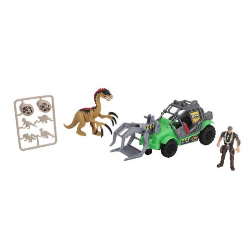 Set Dinosaurio con Vehículo Verde