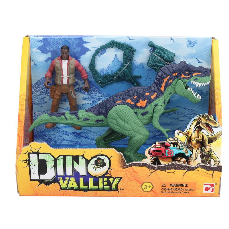DINO VALLEY - Figura de Animal Dino Valley Dinosaurio Verde y Figura de Acción