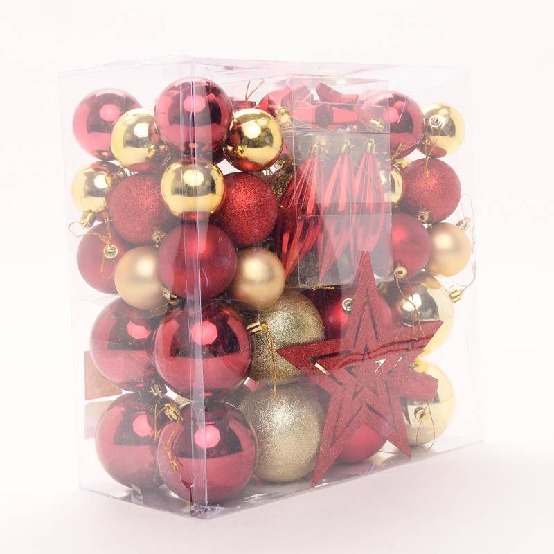Mica - Setx 40 Bolas de Navidad Tradiciona + Estrella en Plástico 