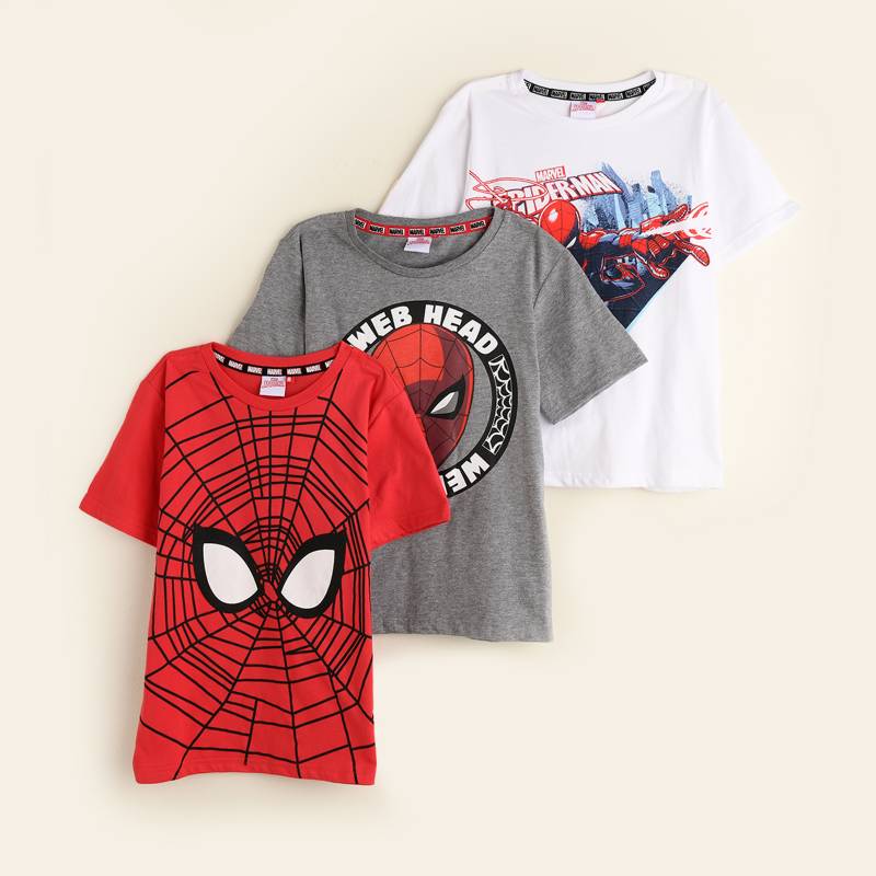 Spider-man - Camiseta Niño Pack x3 Spider-Man