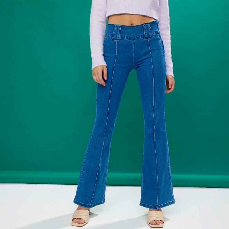 SYBILLA Jeans Flare Tiro Alto Denim Mujer Sybilla