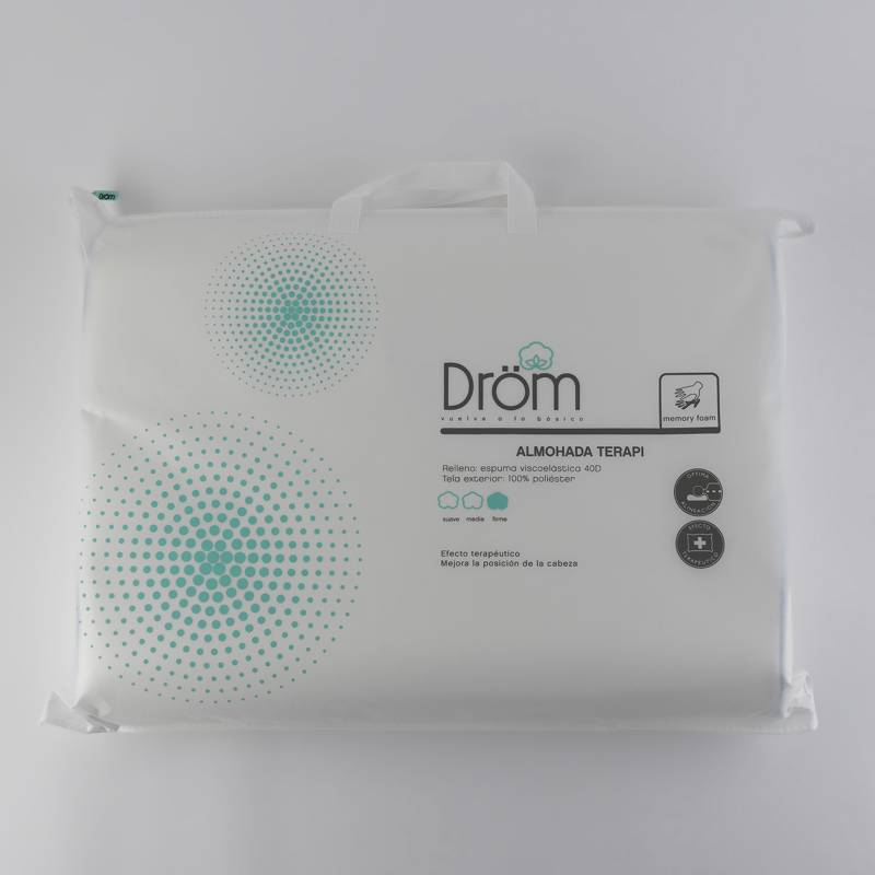 DROM - Almohada Efecto Terapéutico Viscoelastica Firme Terapi 50 x 70 x 11 cm Drom