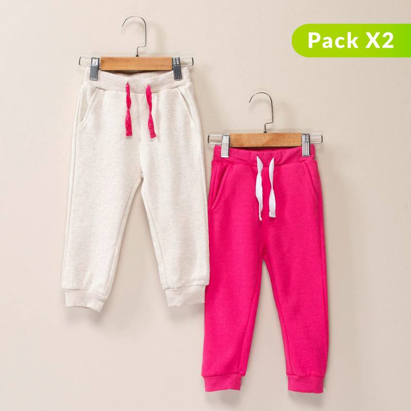 YAMP - Pack de 2 Pantalones Jogger para Bebé Niña Yamp