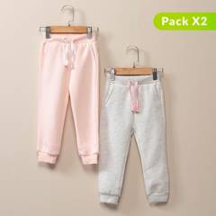 YAMP - Pack de 2 Pantalones Jogger para Bebé Niña Yamp