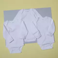 YAMP - Pack de 3 Bodies Blancos Manga Larga para Bebe Unisex Yamp