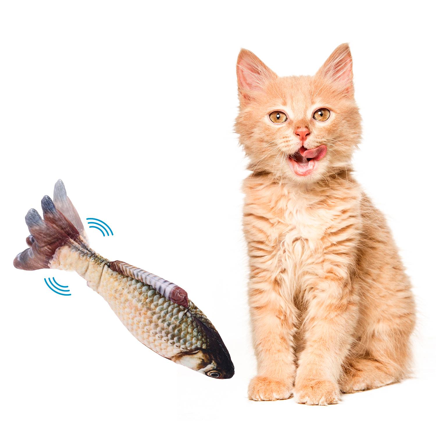 KULCAN Juguete Pescado Eléctrico para Gatos 