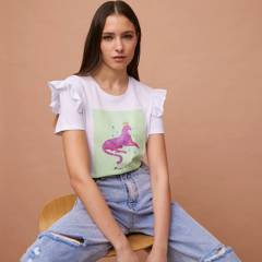 BASEMENT - Camiseta Manga corta Algodón orgánico Basement Mujer