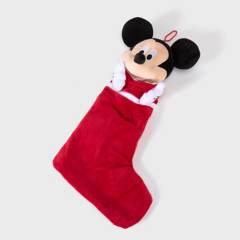 DISNEY - Bota Navideña Roja Mickey Mouse 50 cm Decoración Navideña Mica