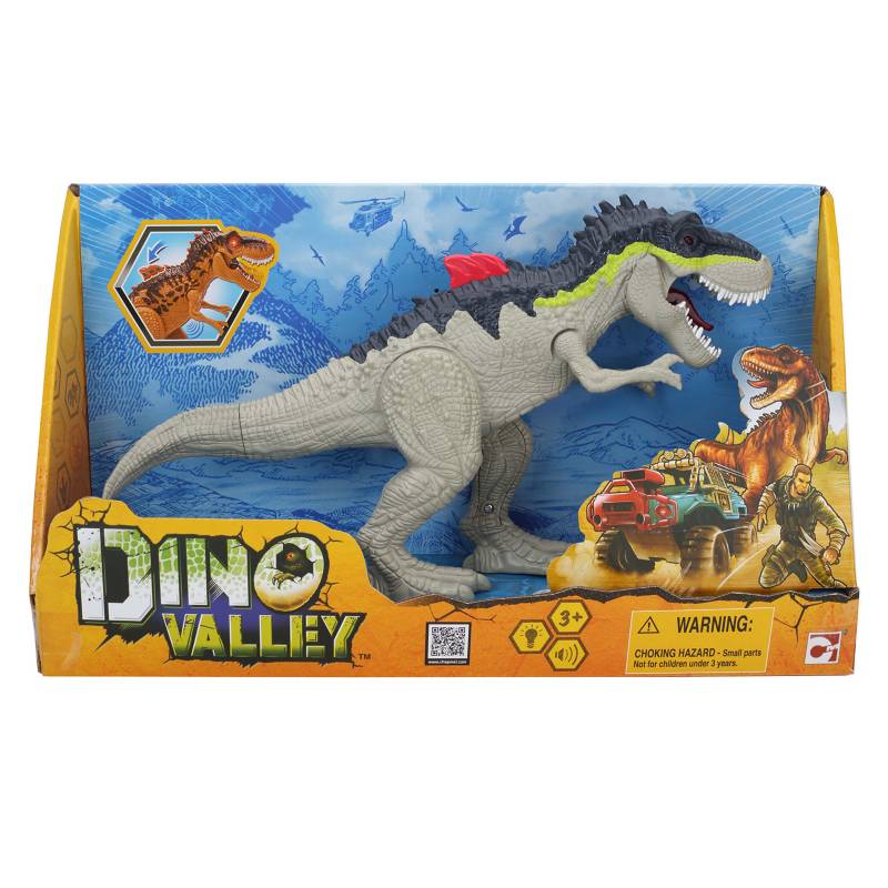 DINO VALLEY - Muñeco de dinosaurio de 34 cm con luz y sonido incluye bateria (a partir de 3 años)