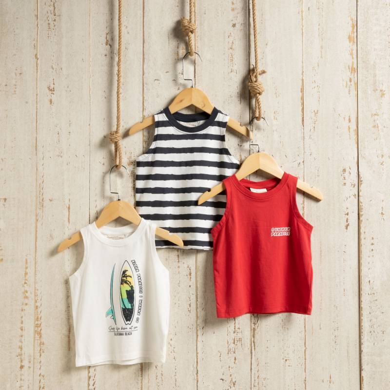 YAMP - Pack de 3 camisetas para Bebé Niño algodón Yamp