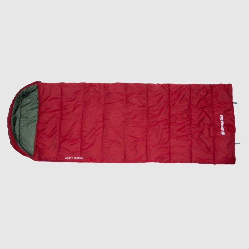 MOUNTAIN GEAR - Sleeping bag Adulto Elbrus tipo Recto con gorro para camping Temp +10°c 