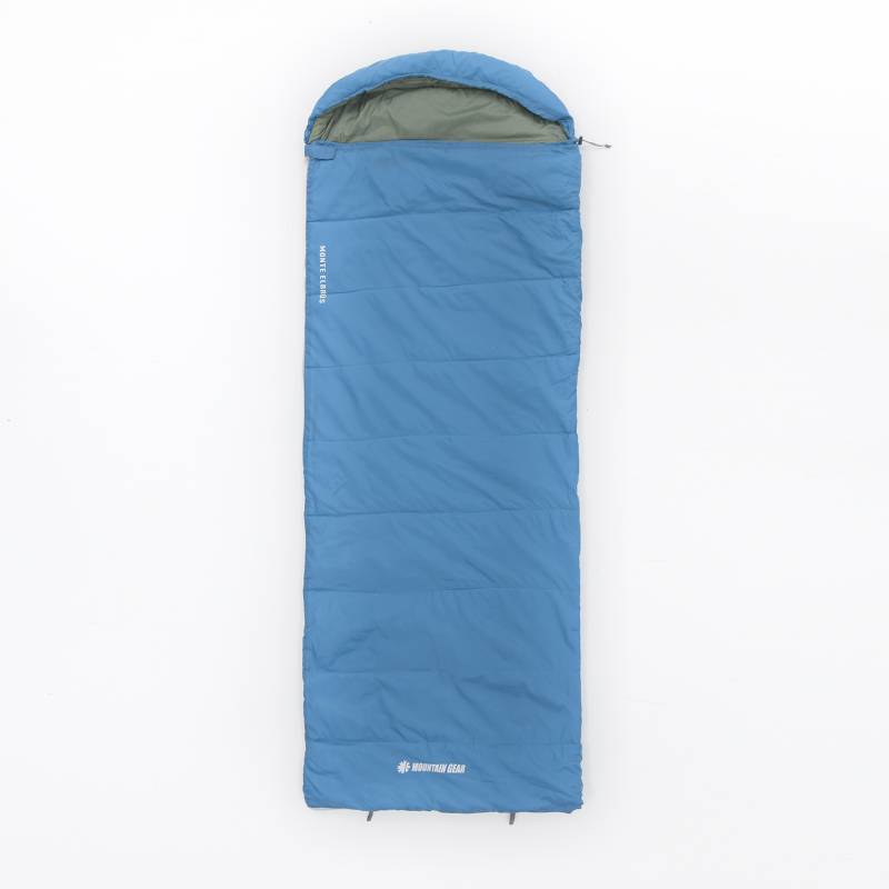 MOUNTAIN GEAR - Sleeping bag Adulto Elbrus tipo Recto con gorro para camping Temp +10°c 