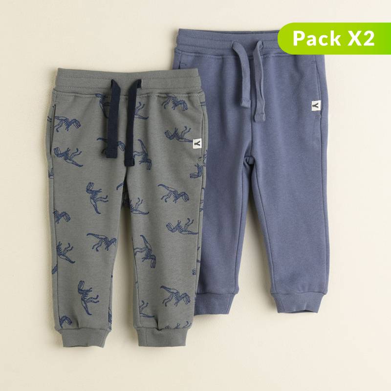 YAMP - Pack de 2 pantalones jogger para Bebé Niño algodón Yamp