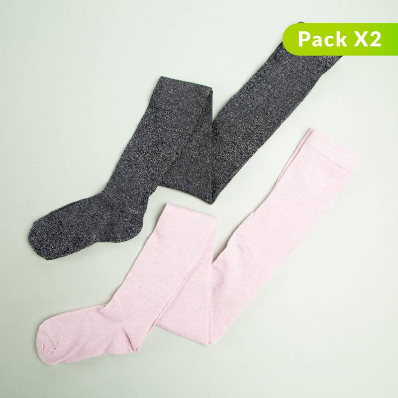ELV - Pack de 2 pares de medías pantalón para niña ELV